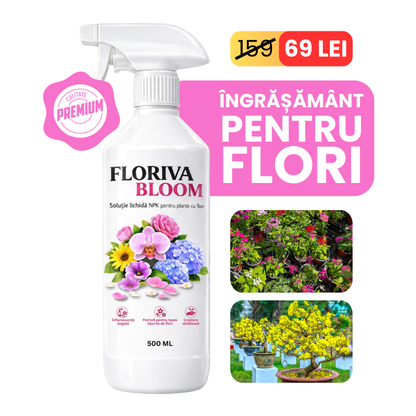 Floriva Bloom - Îngrășământ Bio pentru Plante cu Flori, Tratament pentru rădăcini și frunze