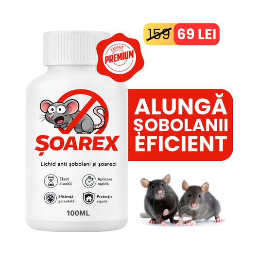 Șoarex - Lichid cu acțiune repelentă împotriva șoarecilor și șobolanilor | 100 ml